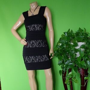 Saint Tropez West Black Lace Mini Dress, Sz. 6 NWT